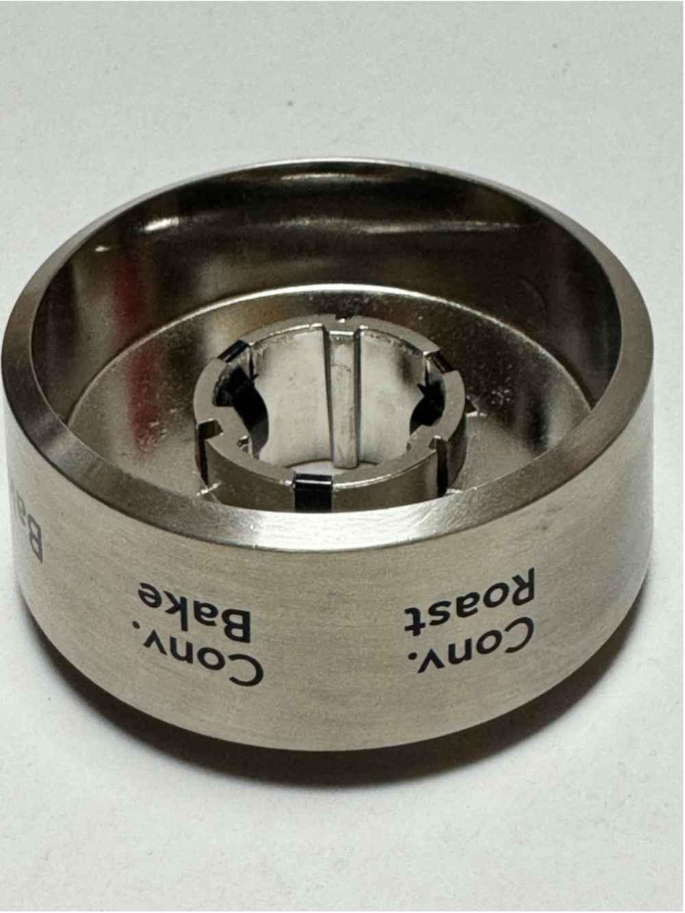 Genuine OEM GE Cafe Oven Range Knob Bezel- Stainless Steel - 307D1176G001